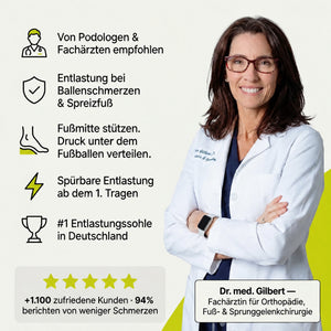 Entlastungssohlen bei Ballenschmerzen & Spreizfuß