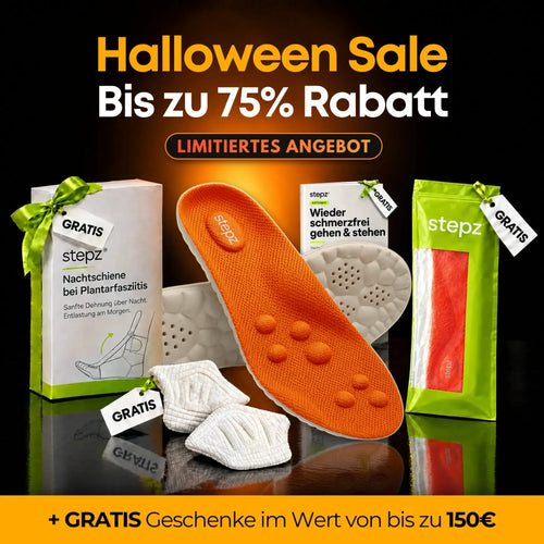 Halloween Sale bei stepz: limitierte Halloween-Sohle mit Gratis-Geschenken im Wert von bis zu 150 Euro